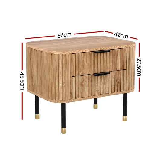 Lucas 2 drawer bedside table